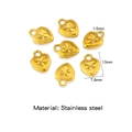 Polished golden heart pendant in stainless steel with a unique 3D folded texture - Gold Starburst Heart Style (HP0215G05)