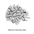 Polished stainless steel cord end cap 6.5mm for DIY leather jewelry connectors - Vacuum Plated Single Piece (HP0211) / Steel Color (Inner 5.0mm)
