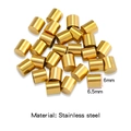 6.5mm golden stainless steel cylinder beads for DIY jewelry and necklace making - Vacuum Plated Single Piece (HP0211) / Gold (Internal 6.5mm)