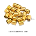 Golden stainless steel cord end caps for DIY jewelry making 8mm height 7mm diameter - Vacuum Plated Single Piece (HP0211) / Gold (Inner 7.0mm)