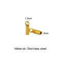 Polished 18K gold plated stainless steel rope cord ends for DIY jewelry making - Gold (Inner 1.3mm)