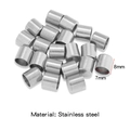 Silver stainless steel 8x7mm cylinder bead caps and connectors for DIY jewelry making - Vacuum Plated Single Piece (HP0211) / Steel Color (Inner 7.0mm)