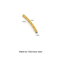 20mm 18K gold plated stainless steel curved tube bead with diamond cut texture for DIY - 2mm Thick * 20mm Long / Gold