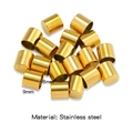 Golden stainless steel cylindrical end caps 9x8mm for leather cord jewelry making - Vacuum Plated Single Piece (HP0211) / Gold (Inner 8.0mm)