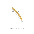 25mm golden stainless steel curved tube bead with diamond texture for DIY jewelry making - 2mm Thick * 25mm Long / Gold