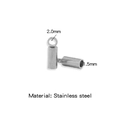 Silver stainless steel 1.5mm and 2.0mm cord end caps for DIY jewelry making - Steel Color (Inner 1.5mm)