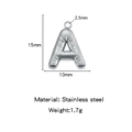 Silver balloon letter A pendant in stainless steel with 15mm height and 1.7g weight - Letter A / Steel