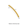 30mm golden stainless steel curved tube bead with diamond-cut texture for DIY bracelets - 2mm Thick * 30mm Long / Gold