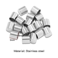 Polished stainless steel DIY jewelry connector end caps measuring 9mm by 8mm size - Vacuum Plated Single Piece (HP0211) / Steel Color (Inner 8.0mm)