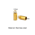 Golden stainless steel cylindrical tube clasp for leather cord DIY jewelry making - Gold (Inner 2.0mm)