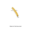 20mm gold 18K plated stainless steel curved tube bead with V-shaped textured engraving - 3mm Thick * 20mm Long / Gold