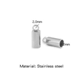 Two 2mm stainless steel cord end caps with loop for DIY jewelry making in silver - Steel Color (Inner 2.0mm)