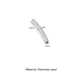 Silver stainless steel curved tube bead with textured diamond pattern for DIY jewelry - 3mm Thick * 20mm Long / Steel