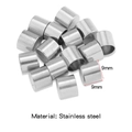 9mm silver stainless steel cylinder cord end caps for DIY jewelry making - Vacuum Plated Single Piece (HP0211) / Steel Color (Inner 9.0mm)