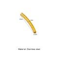 25mm gold stainless steel curved tube bead with diamond texture for DIY jewelry making - 3mm Thick * 25mm Long / Gold