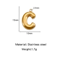 Mini gold bubble letter C pendant in 18K gold plated stainless steel for DIY jewelry - Letter C / Gold