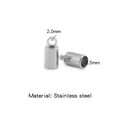 Silver stainless steel end caps for cord with 2.5mm hole and 2.0mm loop for DIY jewelry - Steel Color (Inner 2.5mm)