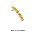 Golden 27mm stainless steel wave textured curved tube bead for DIY jewelry making - 3mm Thick * 27mm Long / Gold