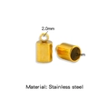 3mm 18K gold plated stainless steel cord end caps with 2mm loop for DIY jewelry making - Gold (Inner 3.0mm)