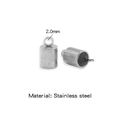 Silver stainless steel end cap connector with 2.0mm loop for DIY jewelry making - Steel Color (Inner 3.0mm)
