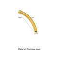 30mm golden diamond-cut stainless steel curved tube spacer for DIY jewelry making - 3mm Thick * 30mm Long / Gold