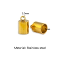 5mm 18K gold plated stainless steel cord end caps with 2mm ring for jewelry making - Gold (Inner 5.0mm)