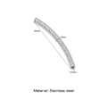 Textured 40mm stainless steel curved tube bead for DIY jewelry making and bracelets - 3mm Thick * 40mm Long / Steel