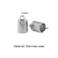 5mm silver stainless steel cord end cap with 2mm hole for DIY jewelry making - Steel Color (Inner 5.0mm)