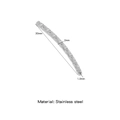 30mm silver stainless steel curved tube bead with textured finish for jewelry making - 2mm Thick * 30mm Long / Steel
