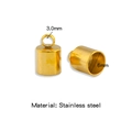Golden stainless steel 3.0mm cord end caps for DIY jewelry making accessories - Gold (Inner 6.0mm)
