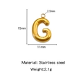 Mini 18K gold-plated stainless steel letter G bubble pendant DIY jewelry accessory - Letter G / Gold