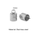 Silver stainless steel end caps for DIY jewelry with 6mm opening and 3mm loop - Steel Color (Inner 6.0mm)