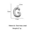 Mini 18K gold plated stainless steel letter G bubble pendant charm for DIY jewelry - Letter G / Steel