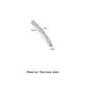 Silver 20mm stainless steel curved tube bead with textured diamond pattern for jewelry DIY - 2mm Thick * 20mm Long / Steel