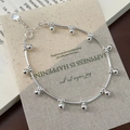 Detail von S925 Sterlingsilber Perlenarmband mit Herzanhänger und verstellbarer Gliederkette - 925er Silber / Silber