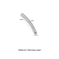 Silver stainless steel curved tube bead 25mm with textured pattern for jewelry making - 3mm Thick * 25mm Long / Steel