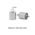 Silver stainless steel 3mm end caps with 7mm outer diameter for DIY jewelry making - Steel Color (Inner 7.0mm)