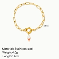 Golden stainless steel paperclip chain bracelet with a cute ice cream pendant - Ice Cream Shape (HB0094G02)