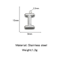 Polished silver stainless steel letter I bubble pendant with 15mm height for DIY jewelry - Letter I / Steel