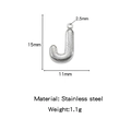 Polished silver stainless steel bubble letter J pendant for DIY jewelry making - Letter J / Steel