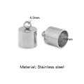 Silver stainless steel 4.0mm ring end cap connector for DIY jewelry making - Steel Color (Inner 10.0mm)