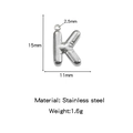 Silver stainless steel bubble letter K charm with product dimensions for DIY jewelry - Letter K / Steel
