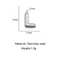 Polished silver stainless steel letter L bubble pendant charm for DIY jewelry making - Letter L / Steel