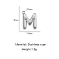 Mini silver bubble letter M pendant made of stainless steel with 15mm height - Letter M / Steel