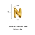Mini 18K gold plated stainless steel letter N bubble pendant with palm print texture - Letter N / Gold