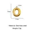 Mini 18K gold-plated stainless steel bubble letter pendant with 15x11mm dimensions - Letter O / Gold