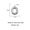 Polished silver stainless steel letter O bubble pendant with size and weight specs - Letter O / Steel