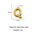 Mini 18K gold-plated stainless steel letter Q bubble pendant DIY jewelry charm - Letter Q / Gold