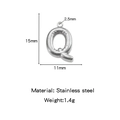 Miniature bubble letter Q pendant in silver finish made of durable stainless steel - Letter Q / Steel