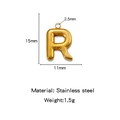 18K gold plated stainless steel letter R pendant charm with measurements 15mm by 11mm - Letter R / Gold